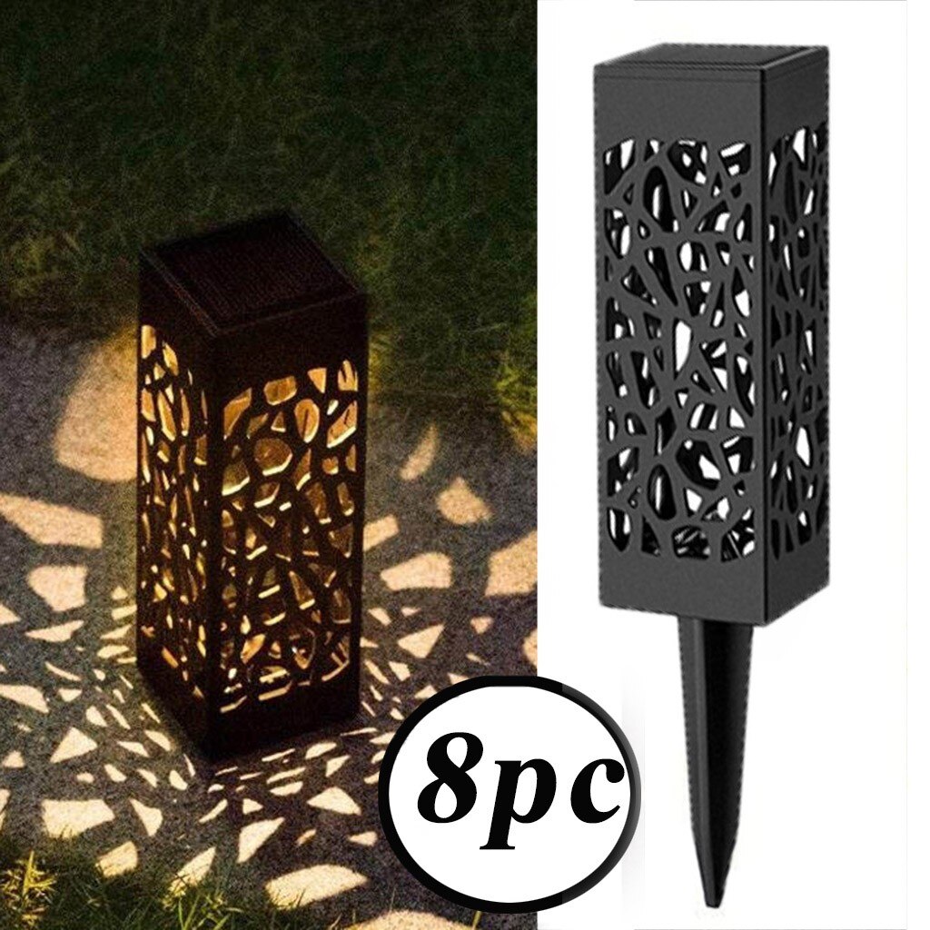 8pc Solar Lawn Light Decoration Garden Hollow Lawn Lamp Outdoor Soalr Garden Lights Pathway Light Waterproof Garden Solar Led #3: Yellow