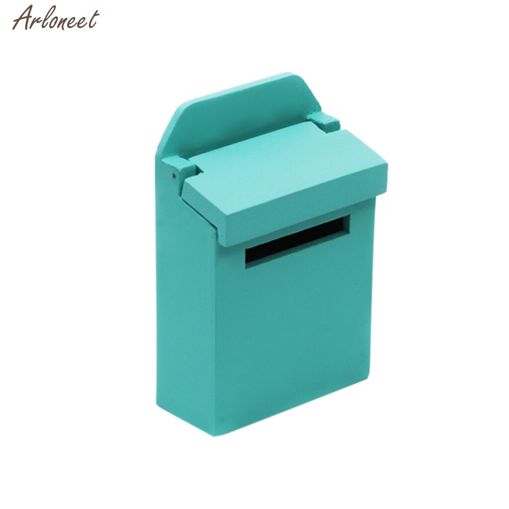 Miniatuur Houten Meubels Kleurrijke Buiten Postbus Mailbox Voor 1:12 Poppenhuis Decoratie Miniatuur Poppen Simulatie Thuis Speelgoed: Green