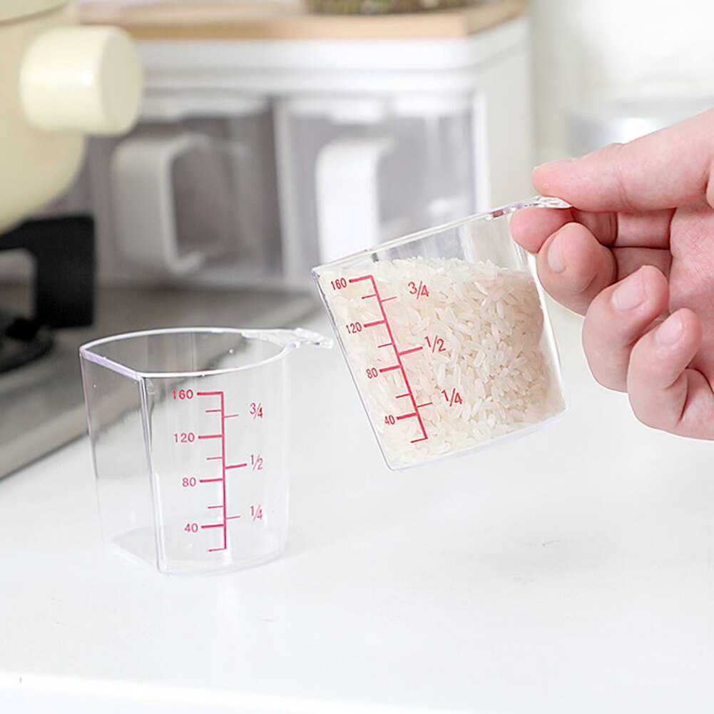 160ml Graduated Rice Measuring Cup Transparent Kitchen Supplies for Baking Beaker Rice Measuring Tools Cooking Aid