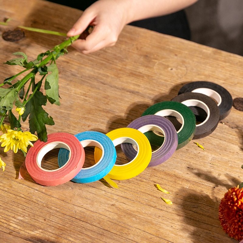 Kunstig blomster teip stamen innpakning blomsterhandler grønne teip selvklebende bukett blomster stilk teip håndverksutstyr