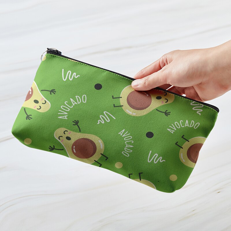 Avocado Print Pencil Case Kawaii Pen Case School Supplies Pencil Bag Large Capacity Pencil Pouch Stationery Kids: Style13