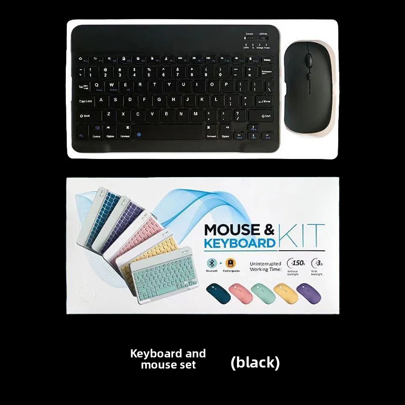 Bluetooth Keyboard Mouse Set for iPad Mobile Phone Tablet 10 Inch Small Language Bluetooth Keyboard Suitable for Office And Comp