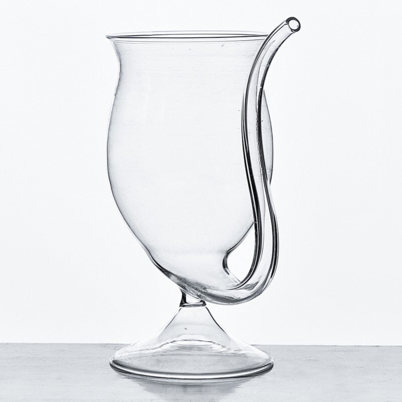 Wine Glass Straw Vampire Enhance Built In Tube Straw Special Cup Best 300ml Glass Cup
