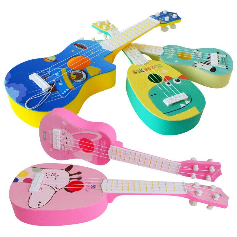 Mini børn børn guitar ukulele dyr akustisk musiklegetøj instrument musik legetøj 3 e 30
