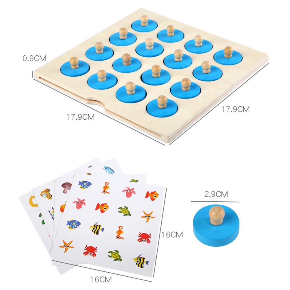 Children Wooden Memory Match Stick Chess Practical Multi-functional Durable Classic Learning Games Board Fun Block Board