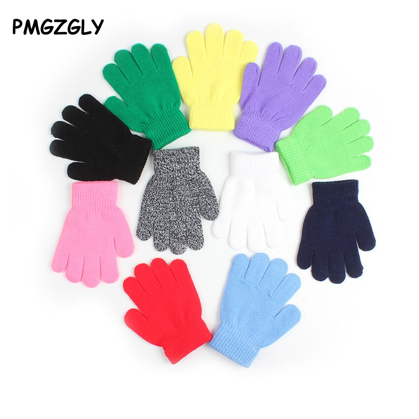 Winter Kinderen Snoep Kleur Leuke Handschoenen Warm breien Coral Kasjmier Mitts Effen Kleuren Unisex Meisje Jongen Baby handschoenen