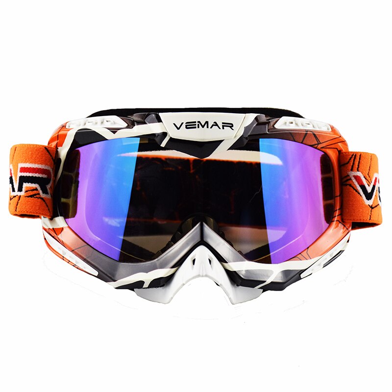 Vemar herre motocross briller moto motorcykel briller hjelm off-road motocross briller dirt bike atv mx bmx dh mtb briller: S218- orange