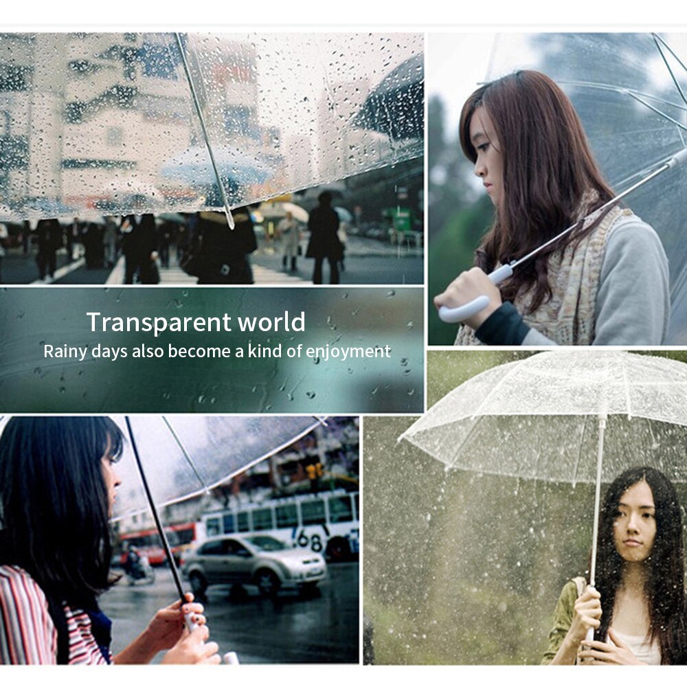 Dejlig gennemsigtig automatisk åben luk fold vindtæt paraply til rejser kvinder solregn auto kompakt vindtæt stil paraply