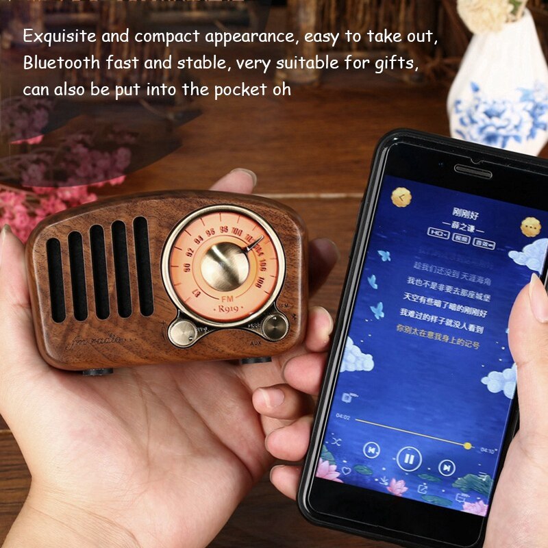 R919 retro Radio Bluetooth Lautsprecher, FM Radio Mit Altmodische Klassische Stil, Bluetooth, Tf-karte Slot