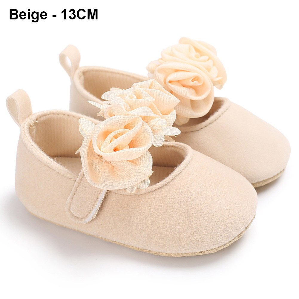 1 par børn børn baby pige sko bløde rollatorer lærer for 0-1 år gammel dans  m09: Beige størrelse 13cm