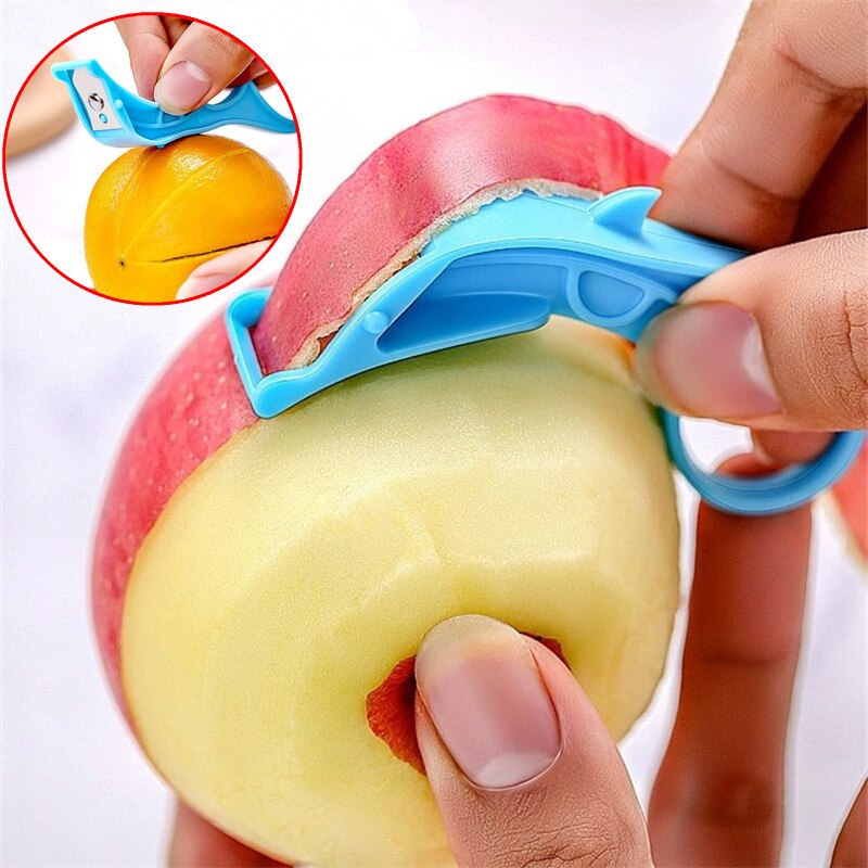 Pelador de frutas y verduras multifuncional, anillo de dedo, herramientas de raspado continuo para la piel, pelador de manzana, accesorios de cocina para el hogar