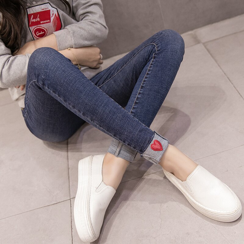 strecken blau jean Overall Für Schwangere Frauen Mutterschaft Hosen Dünne Jeans Pflege Schwangerschaft Kleidung Bauch Maternidad Jean