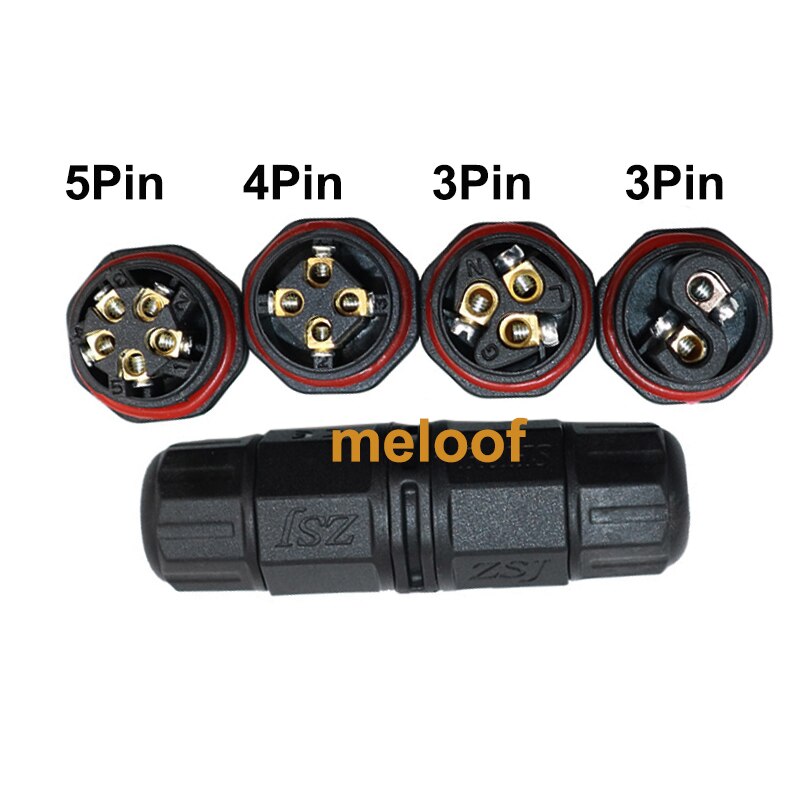 IP68 electrical cable waterproof connector 2 Pin 3 Pin 4 Pin 5 Pin Terminal Adapter Wire Connector Screw Pin LED Light connector