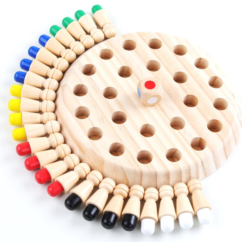 Baby Montessori Education Wooden Toys Kids 3D Matching Puzzle Magnetic Stick Strawberry Catch Worm Fishing Interactive Math Toys: Memory Match Chess