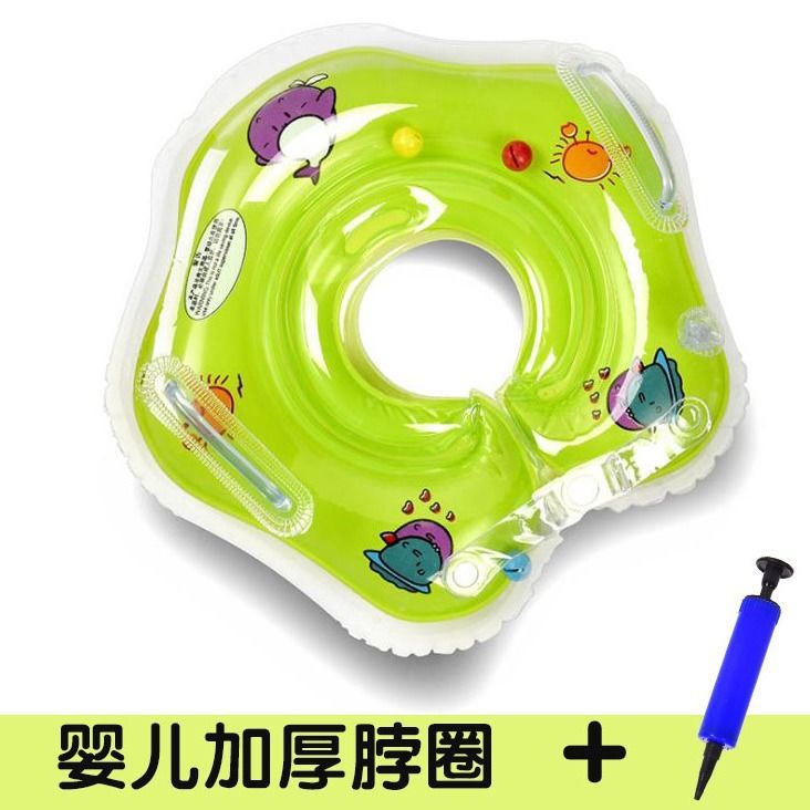 Bambini nuoto spesso maniche lunghe in seta bianca ala d'acqua braccio per bambini galleggianti doppio palloncino manica da nuoto boa braccio gonfiabile: Children Collar Green