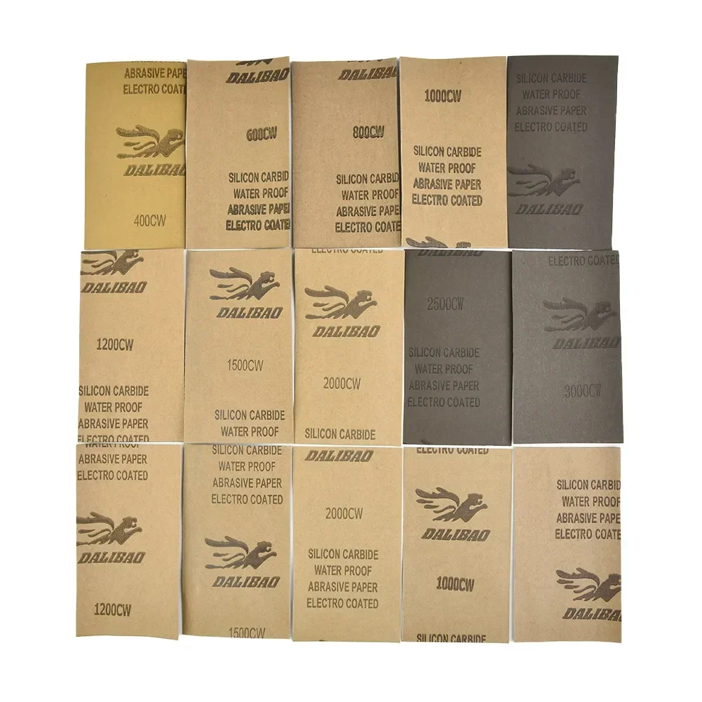 15 stk. bilpolering sandpapir 400- 600 3000- 800 1000 1200- 1500 200 0- 2500 korn metal glas- keramik træ polering- sandpapir