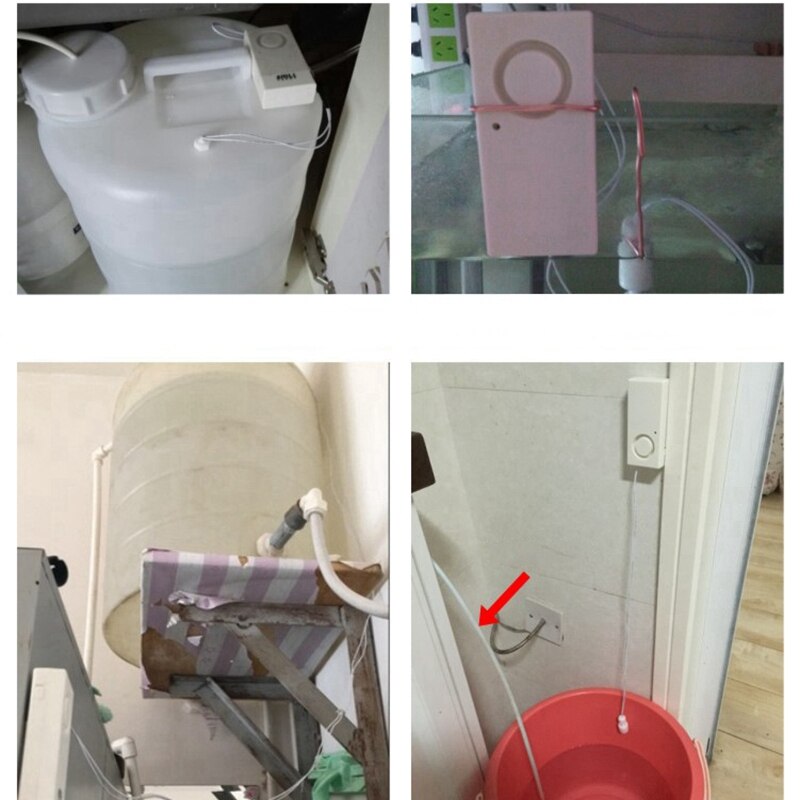 Home Alarm Fish Tank Water Leakage Alarm Sensor 115dB Sounder Stand Alone Water Detection Flood Alert Overflow Security Alarm