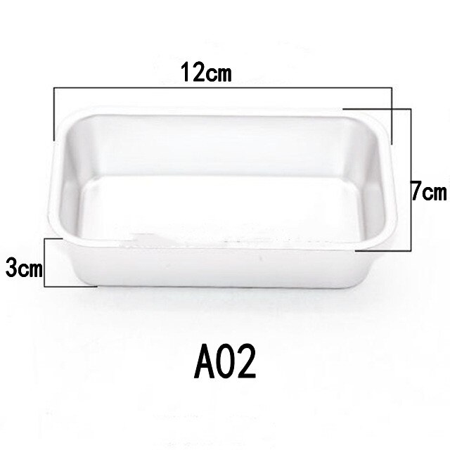 Bakvorm Aluminium Rechthoek Cake Tin Ovenschaal Bakkerij Case Mould Cake Decorating Gereedschap 2 Grootte Voor Kiezen Bakken pan: A02- 12 x 7x 3 cm