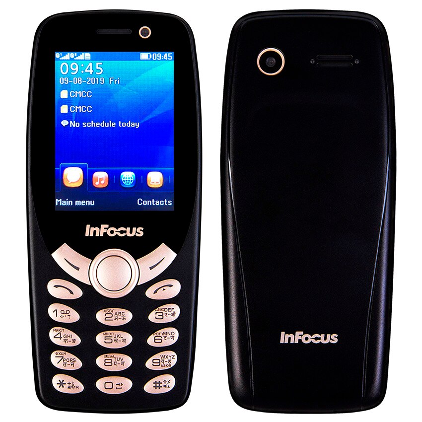 InFocus IF9012 tastiera Russa del telefono mobile da 2.4 pollici gsm 1800mAh premere il pulsante a buon mercato sbloccato Dual sim torcia cellulare: Russian keyboard / Black