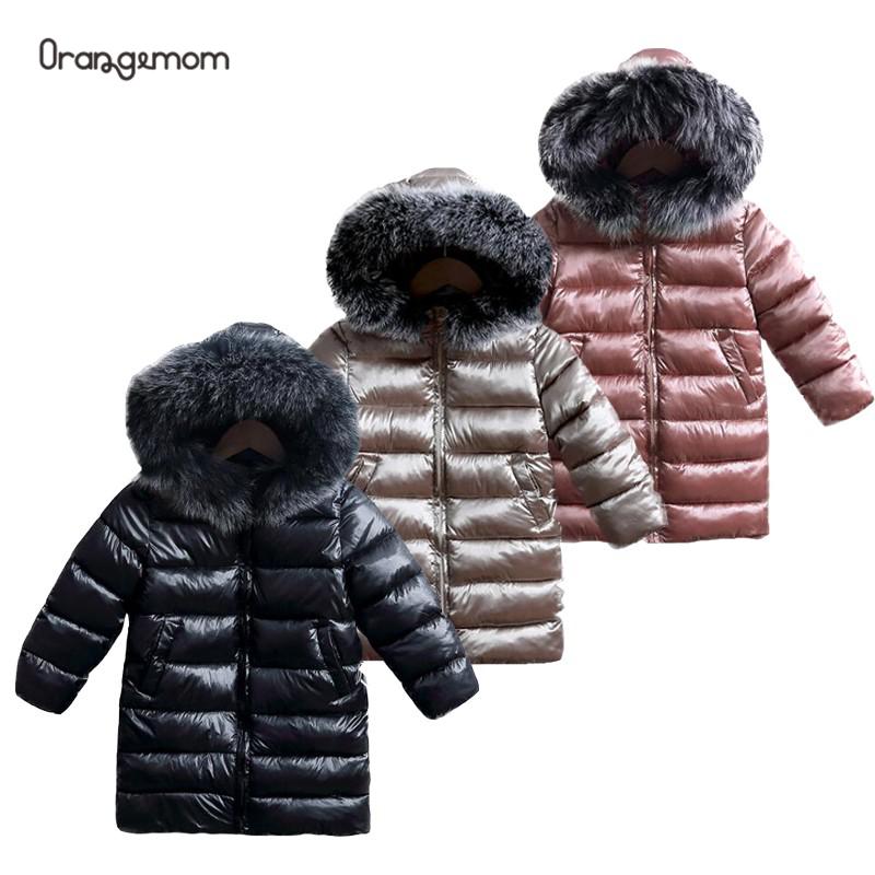 Baby drenge jakker vinter småbørn pige vindtæt pels med hætte dun solid lang style flyverdragt til 3-9y børn drenge
