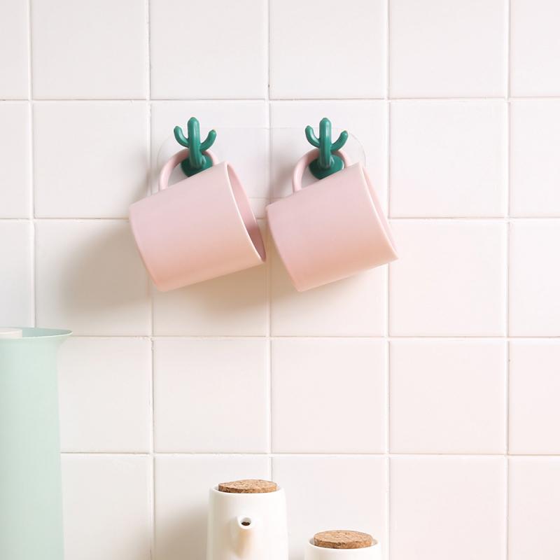 Adhesive Sticky Mount Hanger Rack Cactus Hook Wall Door Hanger Hook Coat Cabinet Towel Hook Multi-functional Hooks Durable