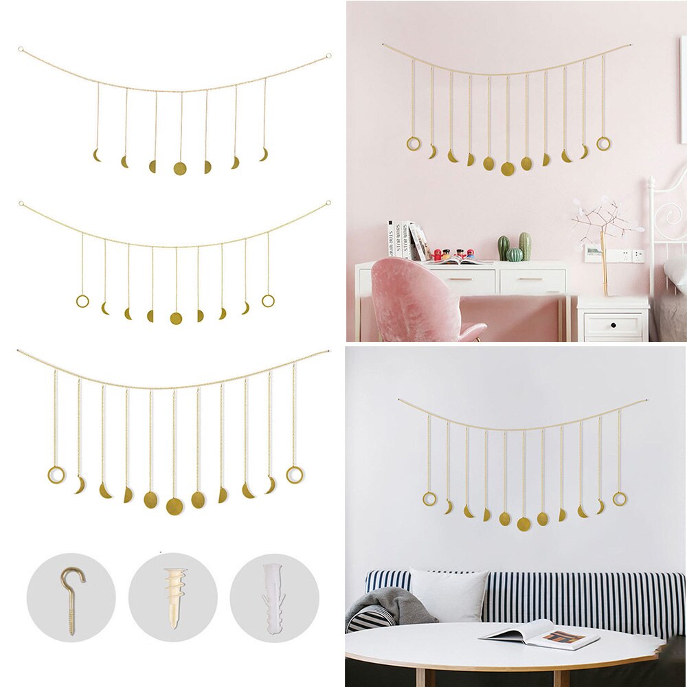 Para tapiz decorativo de pared de Macrame estrella colgante Luna decoración de Navidad tapiz de decoración de la habitación de colgando de la pared