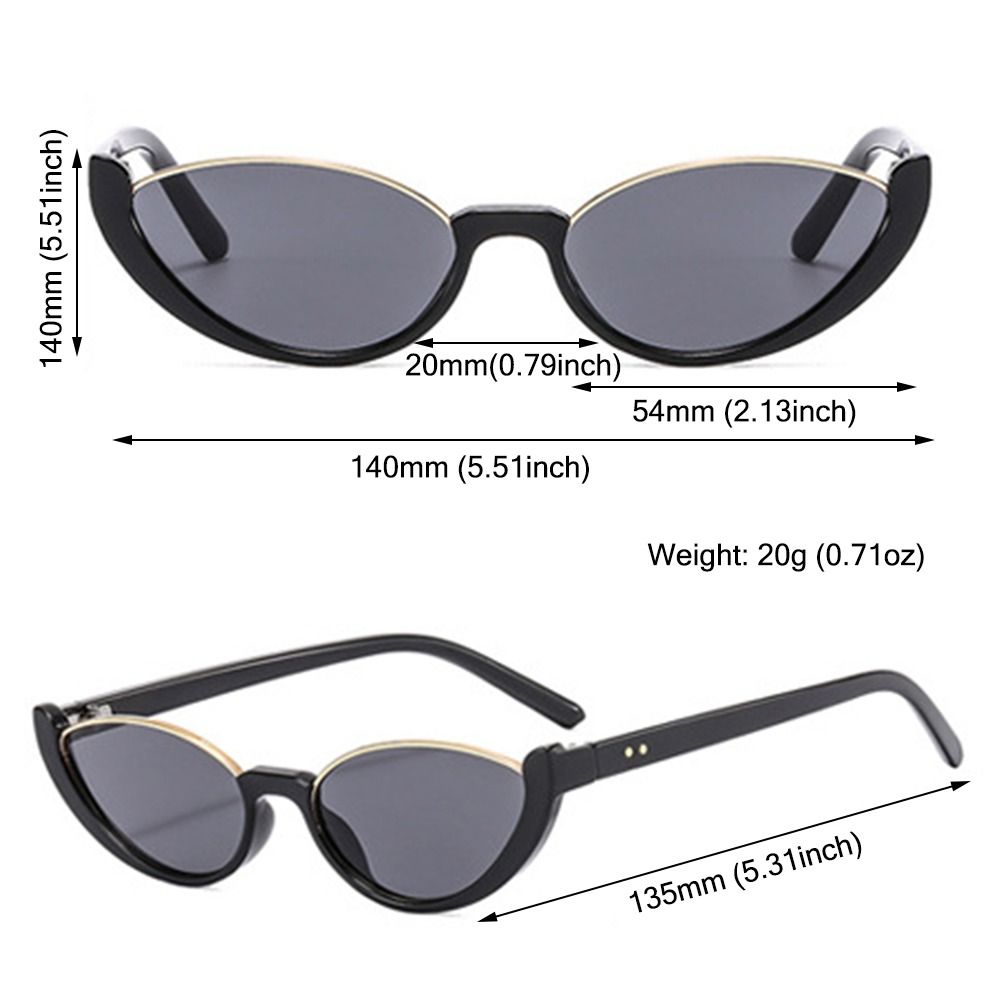Gafas de sol Vintage con forma de ojo de gato para mujer, lentes de media montura, a la , accesorios de , UV400,