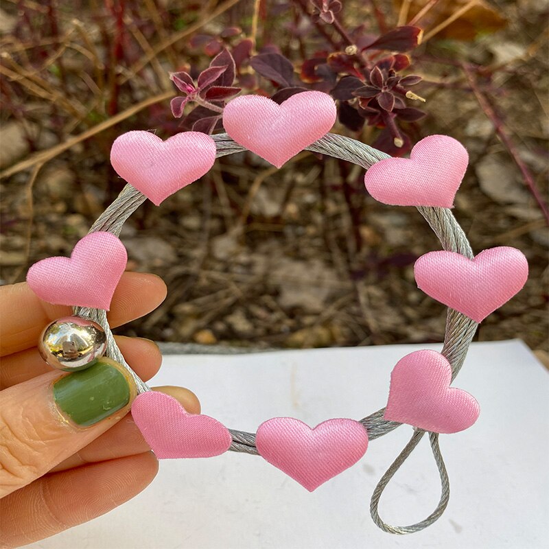 Câble magnétique argenté de 1.5M, corde pour cadre Photo, Art mural, corde suspendue, artisanat, chambre d&#39;enfants, support Photo, décorations d&#39;exposition: Pink heart