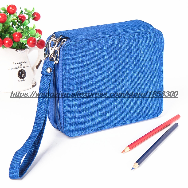 Kemila 72 Houders Waterdichte Handy School Potloden Case Grote Capaciteit Gekleurde Potlood Tas Voor Student Kunst Levert: Blauw
