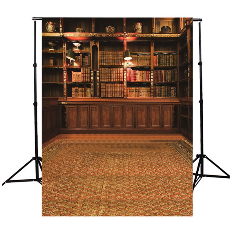 retro Studie Bibliothek Bücher Regal Fotografie Foto Hintergrund Hintergrund Stütze 3X5FT