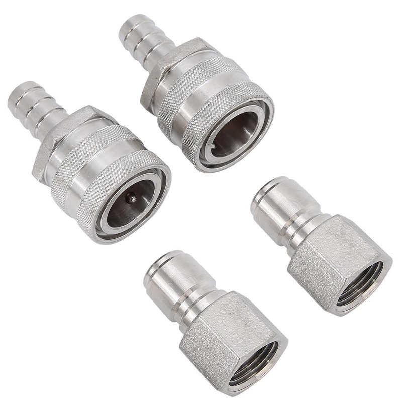 Stainless Steel /2in Thread Quick Connector Beer Barrel Connector Adapter Home Brew Fitting Brewing Connector
