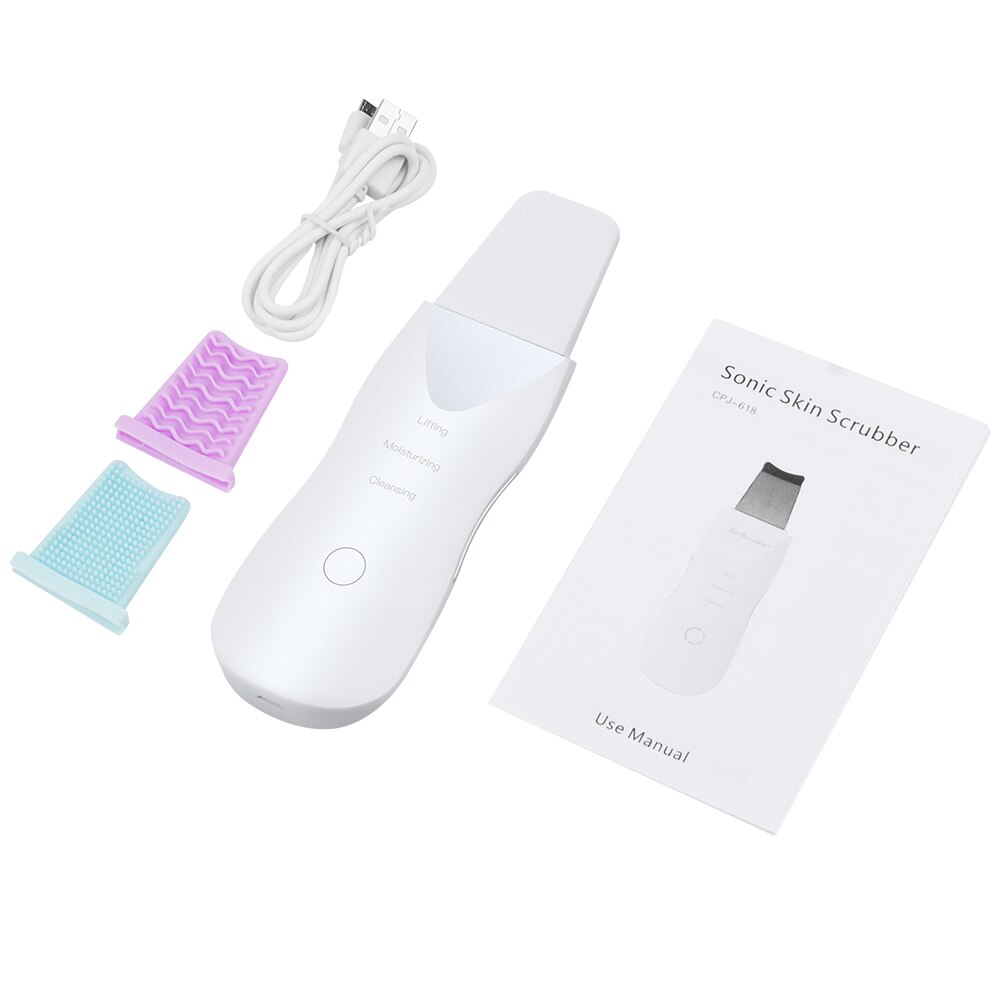 Piel ultrasónica máquina facial depuradora de limpieza removedor profundo espinilla cara blanqueamiento de tierra arrugas, manchas reducir: WHITE no box