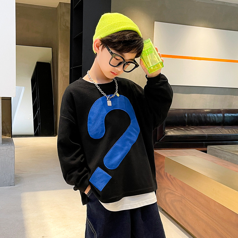 Sudadera de algodón para niños, ropa de manga larga, estilo informal coreano, 4, 6, 8, 10, 12, 13, 14 años, novedad de Primavera de 2022: Negro / 9