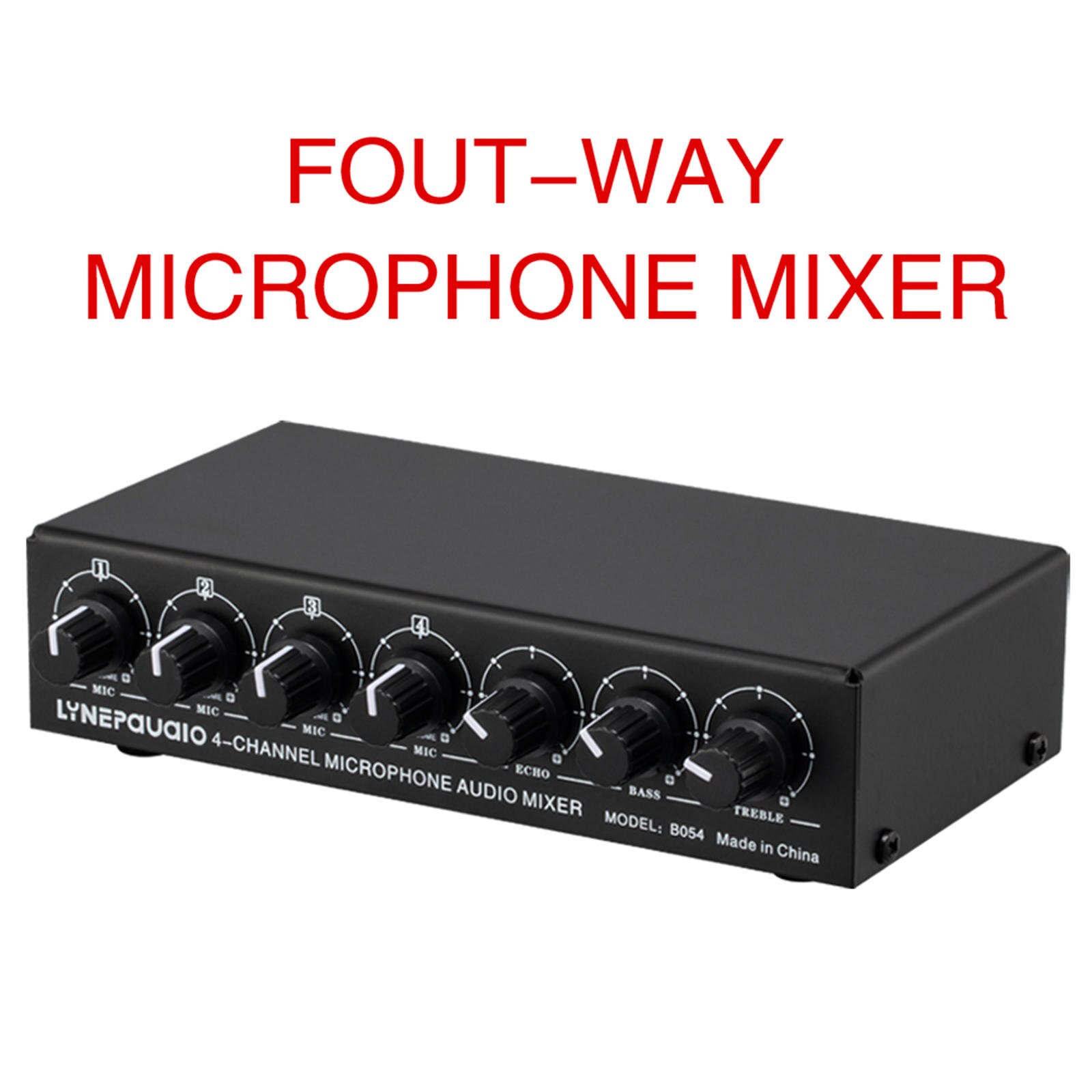 5-Way Stereo Active Mixer Audio Multi-Channel Mixer with Headphone Monitor