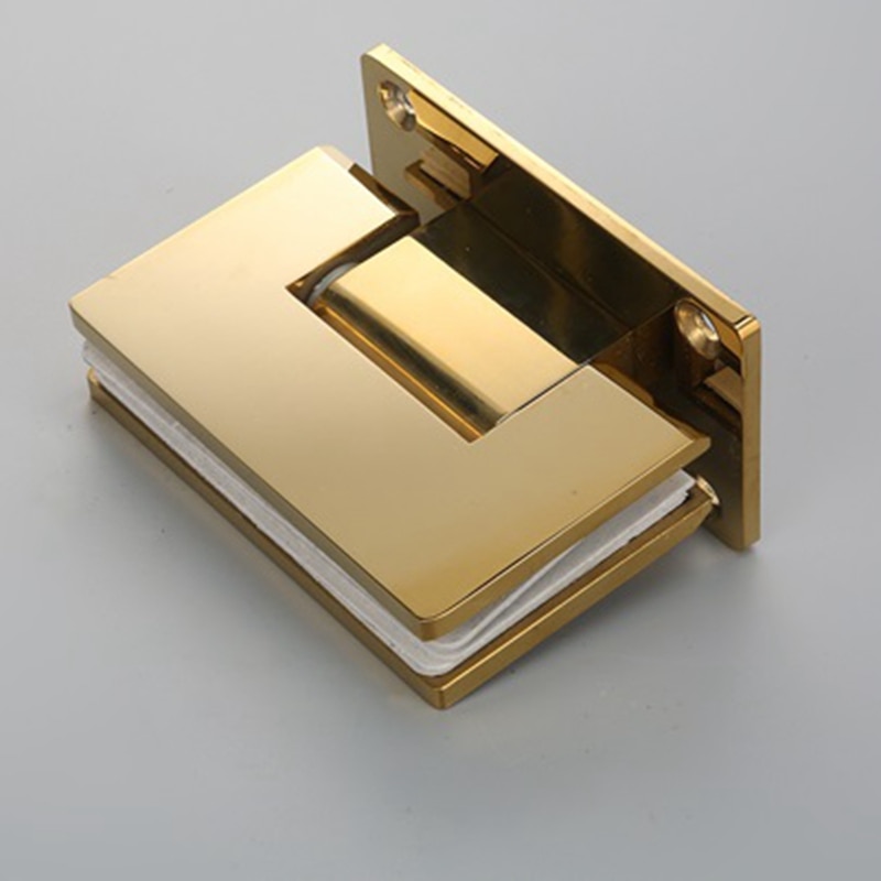 Manija de puerta de vidrio para ducha, bisagra de acero inoxidable dorada, abrazadera de cristal, Clip de puerta, accesorios de baño, Hardware