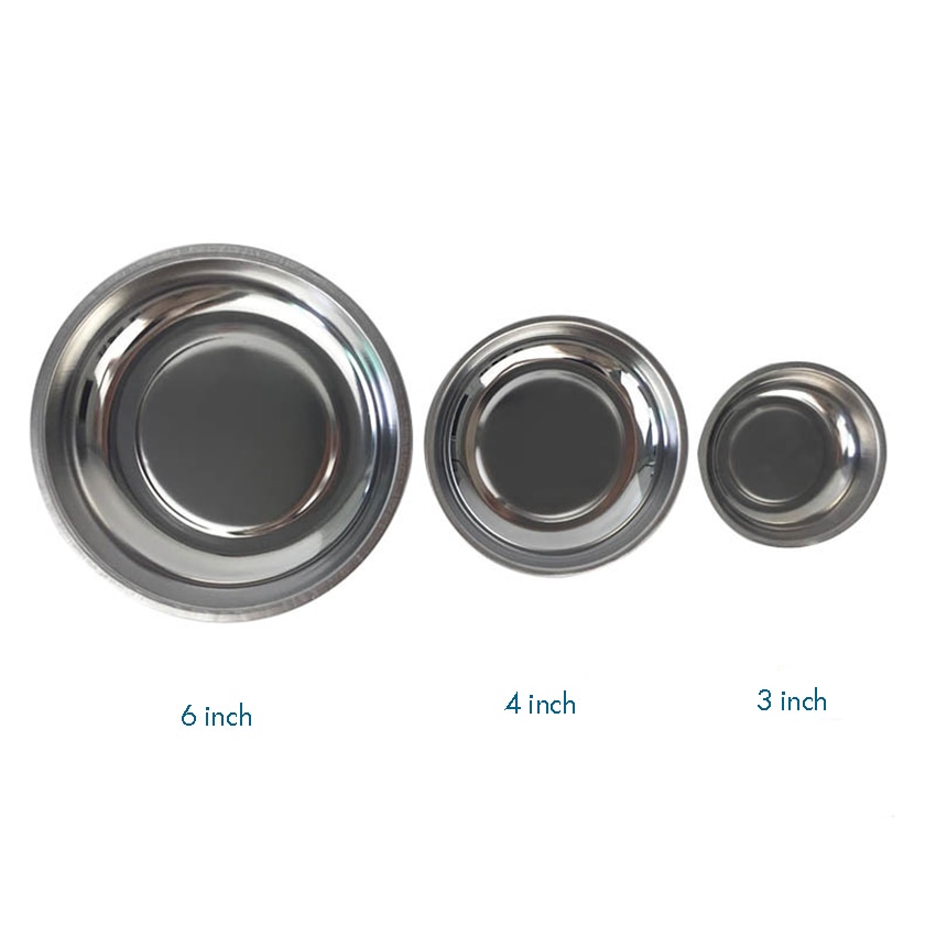 Rustfrit stål tunge magnetiske dele skål 3/4/6 inches runde magnetiske skruer møtrikker bolte værktøj dele bakkeholder