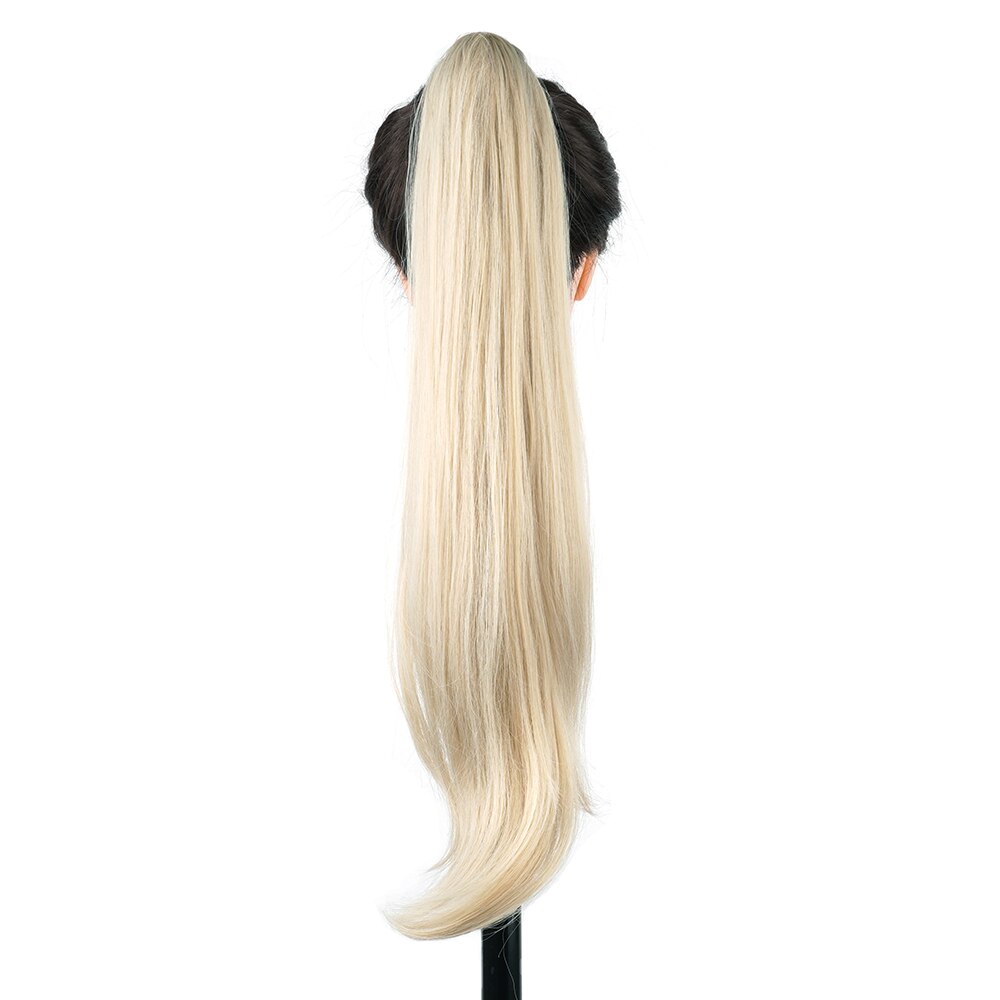 Soowee Lange geschichtete Pferdeschwanz-Kunsthaarverlängerung, blonder Pferdeschwanz, flexibles Haar, Pferdeschwanz-Haarteile
