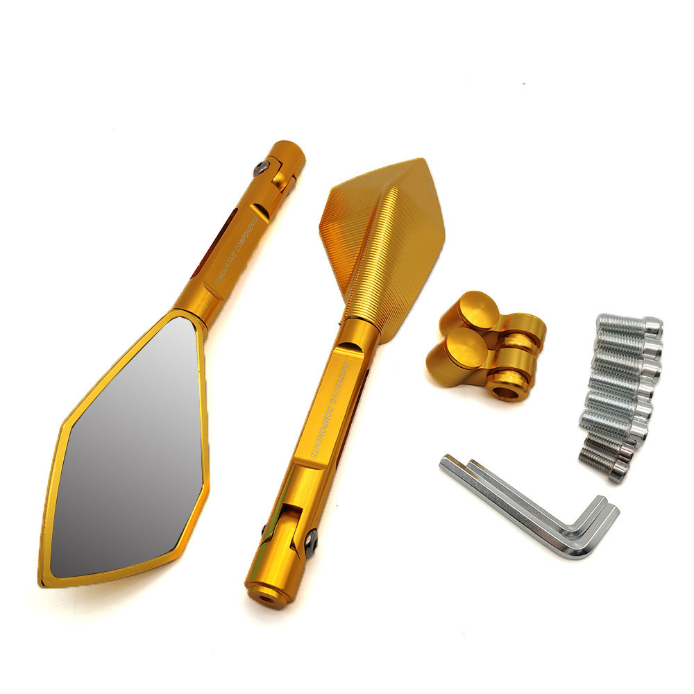 For KTM 400EXC-R 450SX-R 450XCR-W 450EXC-R 525SX-R Universal Motorcycle Mirror Rearview Side Mirrors Motorbike Accessories: Gold