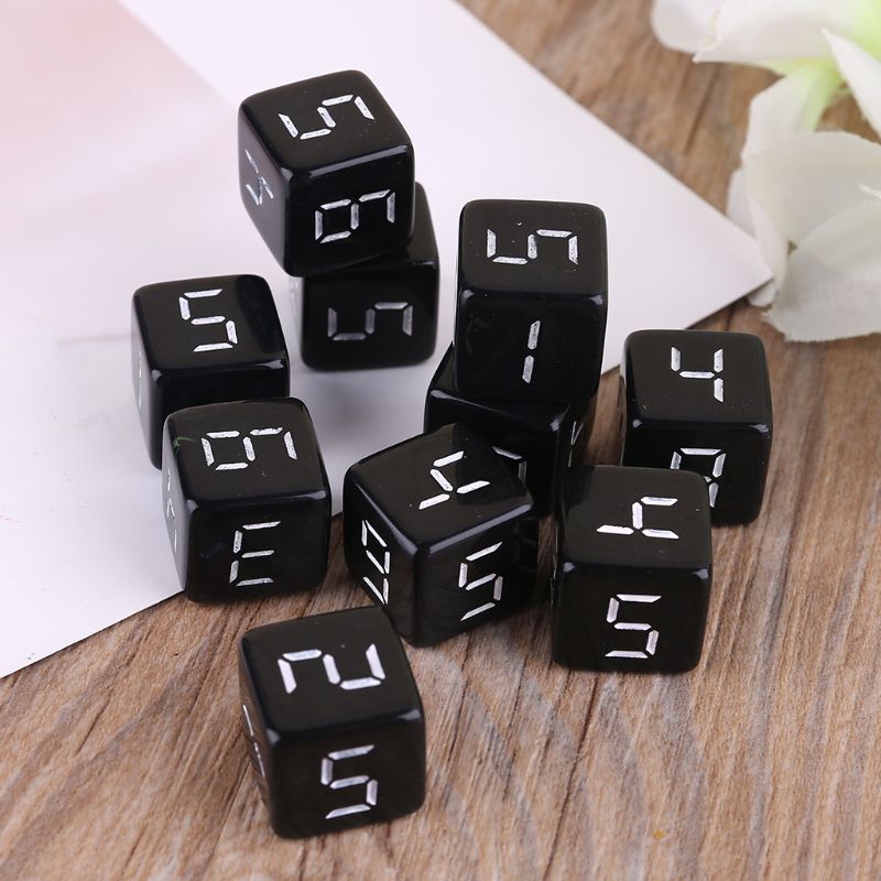 10Pcs D6 Zes Zijdige Aantal Vierkante Dices Voor Party Night Club Board Game Rollenspel