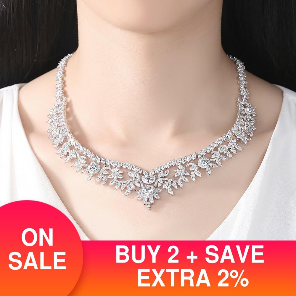 Trendy luksus 925 sterling sølv smykker sæt til bryllup stud øreringe halskæde vedhæng kvinder afrika smykker   j4780
