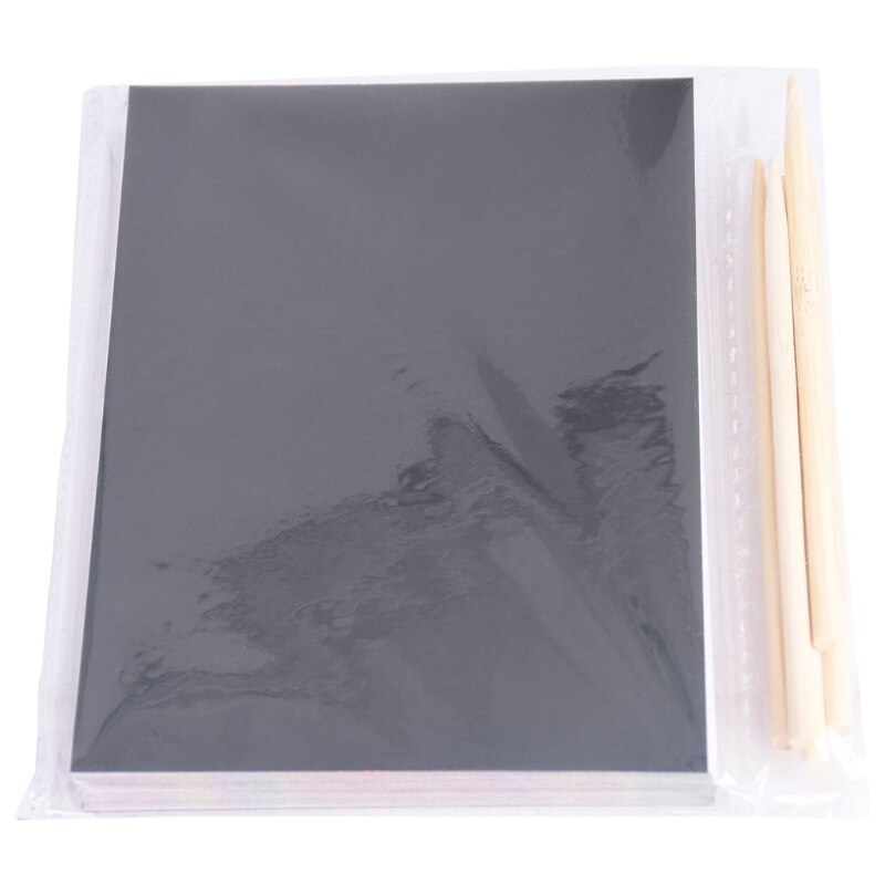 Scratch Rainbow Art Paper Set 50Pcs Magic Scratch off School Art Craft Supplies Kits for Fun DIY Toy