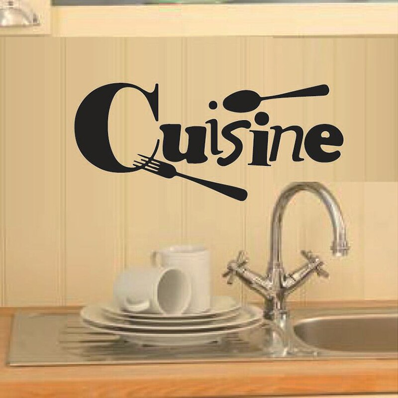 3PCS Cuisine Stickers French wall stickers home decor wall decals for kitchen home decoration decal Wallpaper decor wall poster: 3pcs