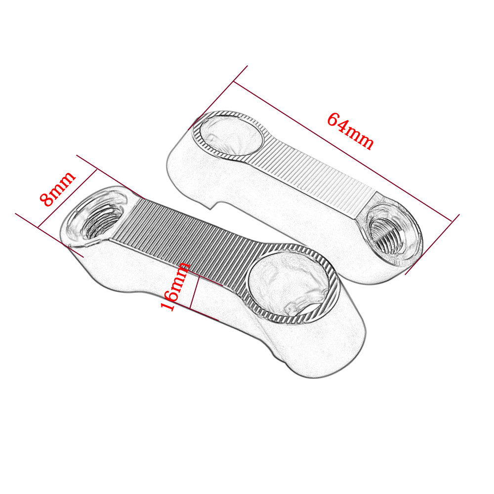2 stk cnc motorcykel spejl stiger 8mm 10mm universal motorcykel sidespejl adapter motor spejl extender forlænger adapter  m10 m8