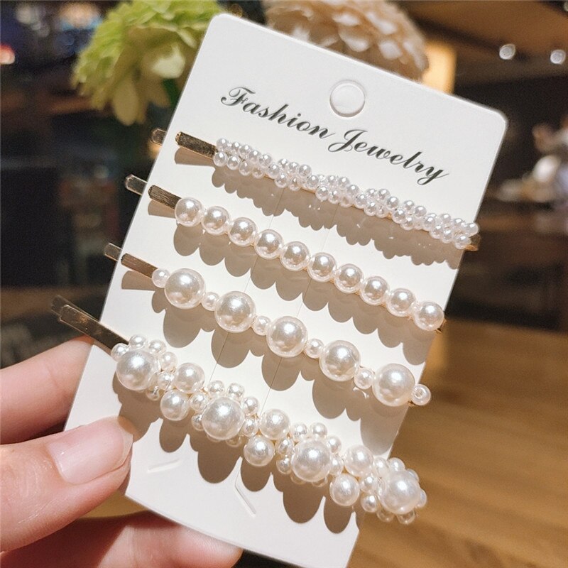 Korea Style Pearl Hair Clip for Women Girls Barrette Stick Headwear Wedding Hairpins Hair Styling Accessories: LY-H002-21