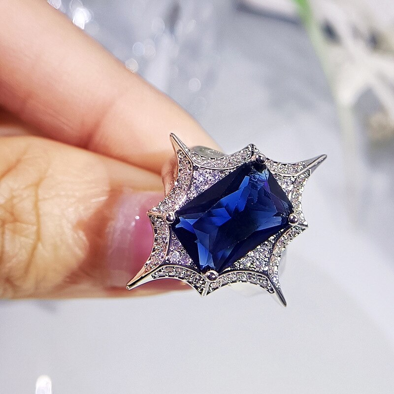 Silber Farbe Zirkon Stein Schmuck einstellen Jahrgang Geometrische Hochzeit Schmuck setzt für Frauen Ring + Ohrring + Halskette