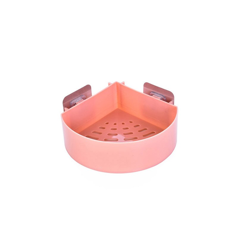 Badkamer Rekken Muur Hoek Opbergrek Organisator Douche Shampoo Houder Wc Zuignap Opbergrek Badkamer Accessoires: style1 Round Pink