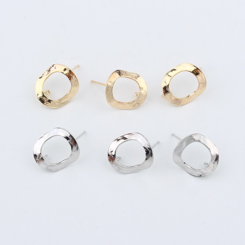 10pcs Irregular Hollow Circle Earring Making Accessories Gold Earrings Base Findings Diy Esrdrop Jewelry Accessories