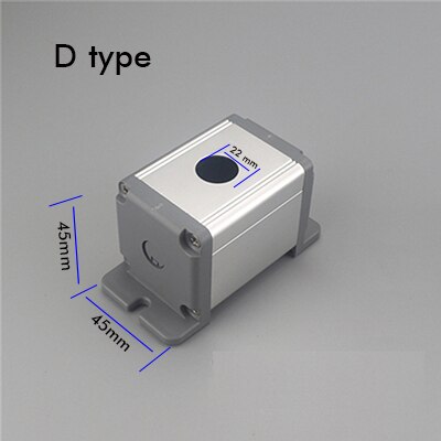 Aluminum pushbutton switch box Metal Push Button switch box 45*45 one hole 16mm/19mm/22mm pushbutton switch enclosure: D type