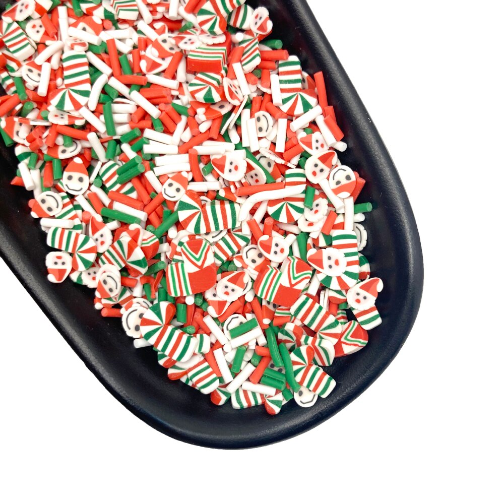 100G Gemengde Kerst Slices Polymer Klei Sprinkles Voor Diy Ambachten Nail Art Decoratie Slime Vullen Accessoires