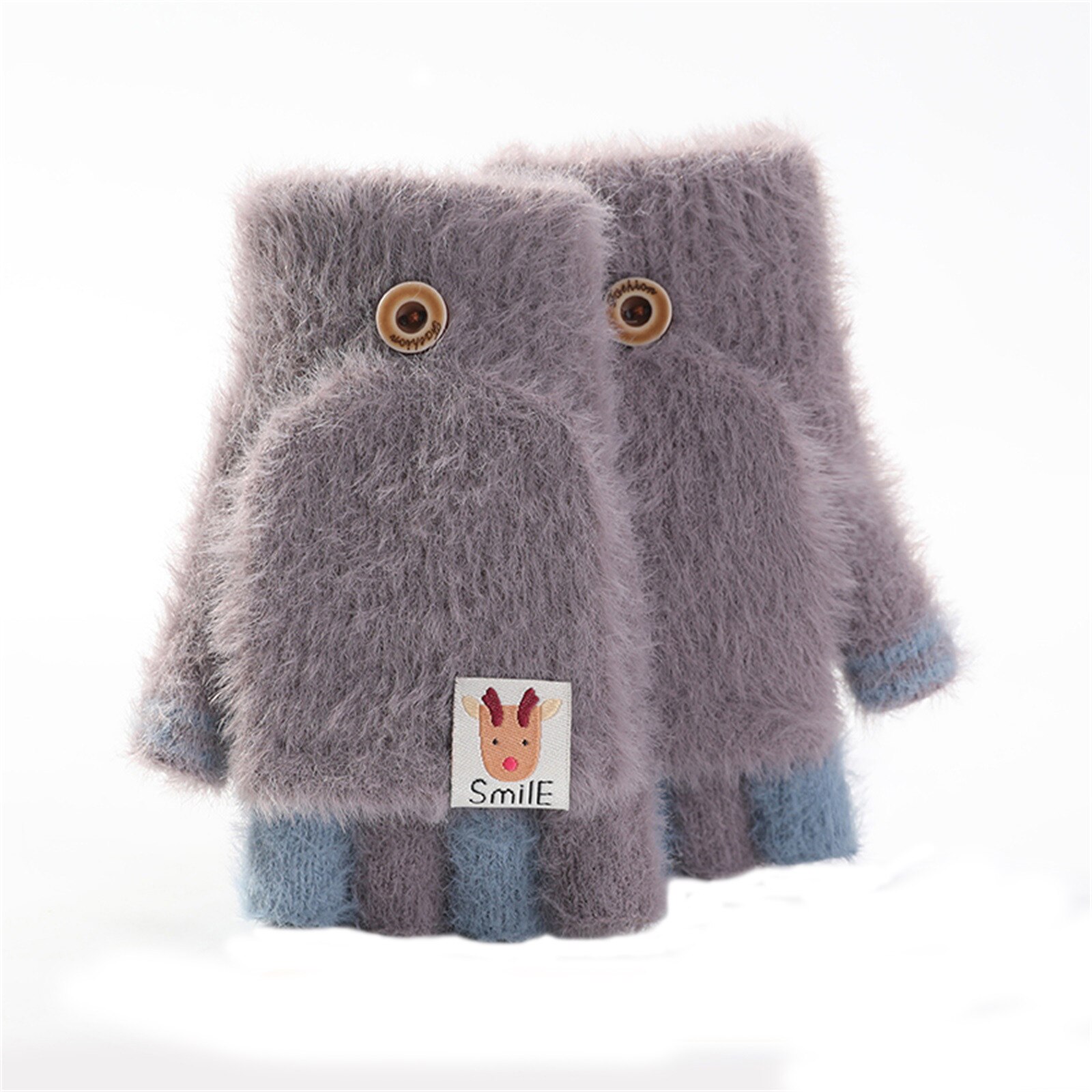 #30 Winter Handschuhe freundlicher Karikatur Volle Finger warm Verdicken Fäustlinge Winter Skifahren Handschuhe Windschutz Handschuhe Guantes Bicicleta Niño